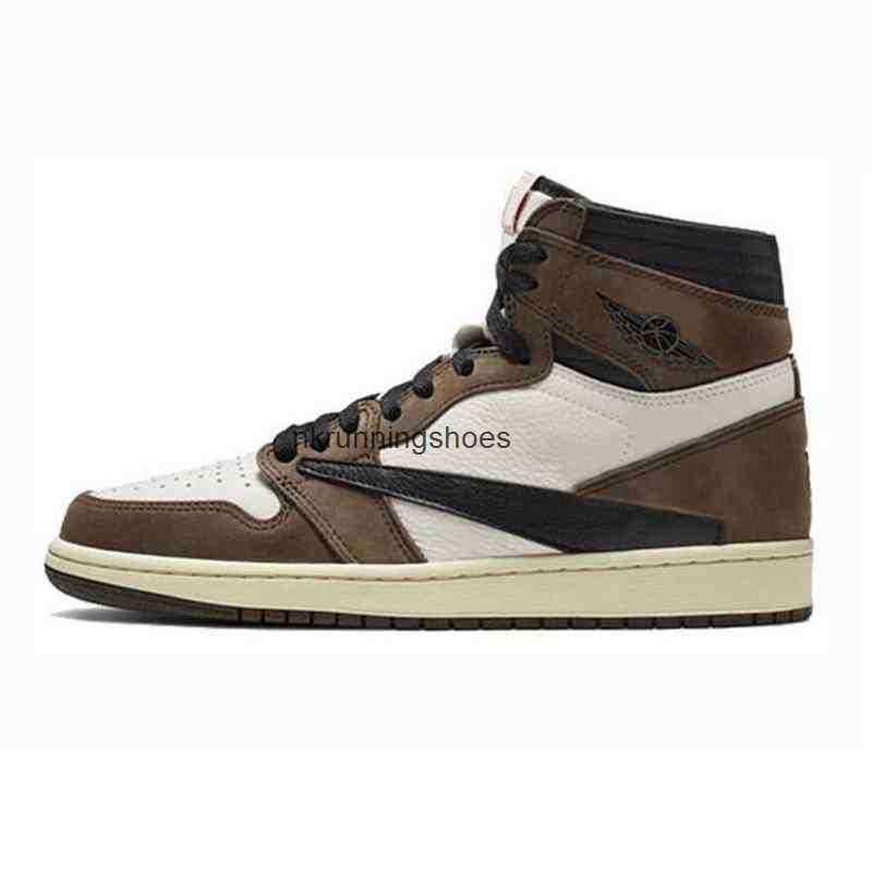 

New Dress Shoes Travis Scotts X Jumpman 1 Retro High OG Mocha Basketball CD4487-100 Mens Women Sneakers Sports Shoe san245Q261C, Brown