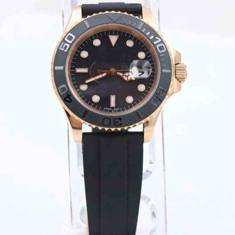 

Mens watches U1 Mechanical Automatic Wristwatches Male Quality Rubber Strap Folding Buckle Sapphire Analog Rose Gold Bezel, Make waterproof