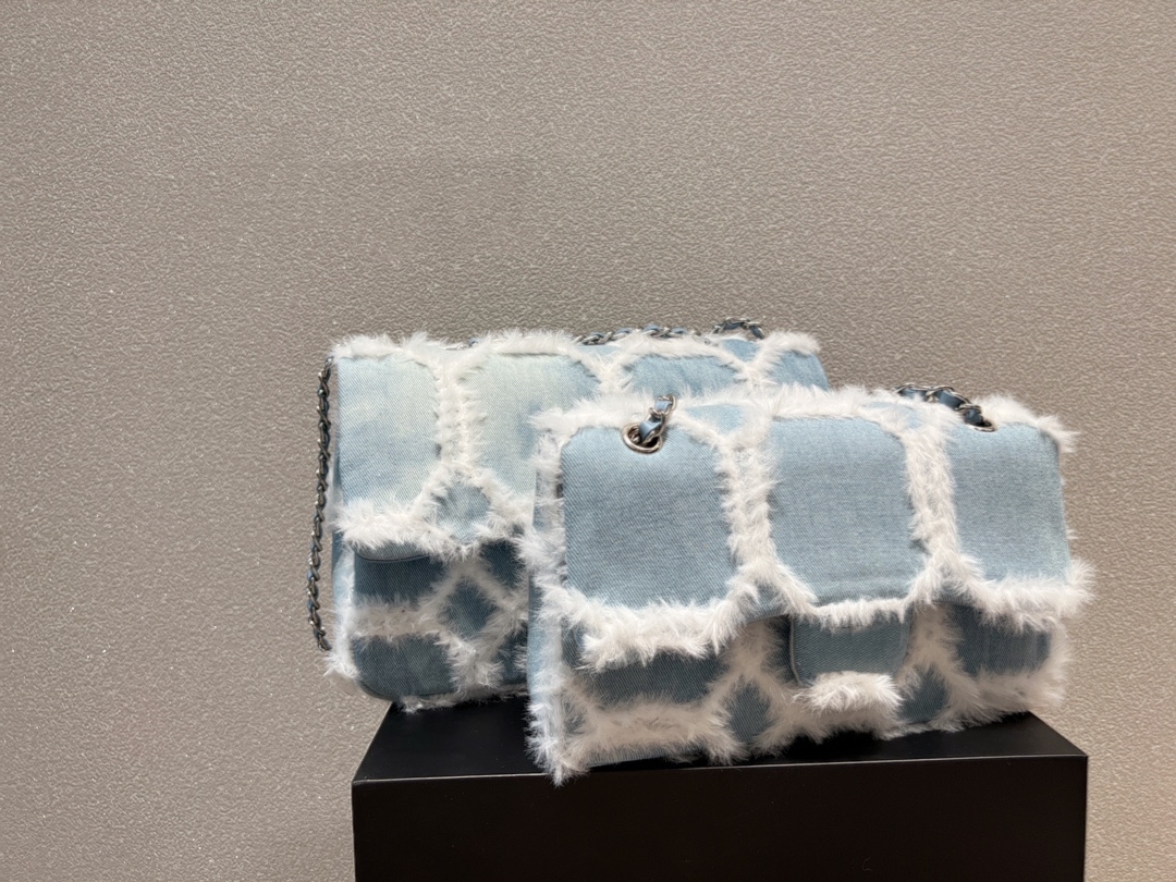

TZ Women's fashion Denim Wool Chain Bag Classic Designer Flip Small Square bags Everyday Versatile Shoulder bag Commuter Shopping Crossbody bags 2 sizes Blue#, Blue 26cm