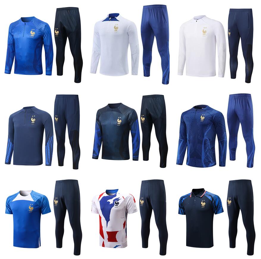 

2022 2023 French fra nce tracksuit training suit World soccer cup jersey 22 23 BENZEMA MBAPPE equipe de Full Sets Men 22/23 Francais Half pull Long sleeve chandal futbol
