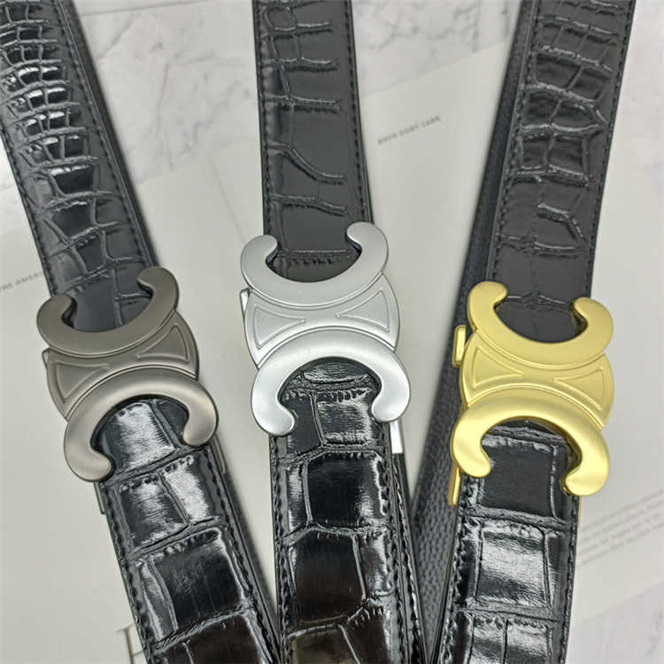 

New men's Arc de Triomphe busins automatic buckle youth Korean fashion casual leather belt, Gray