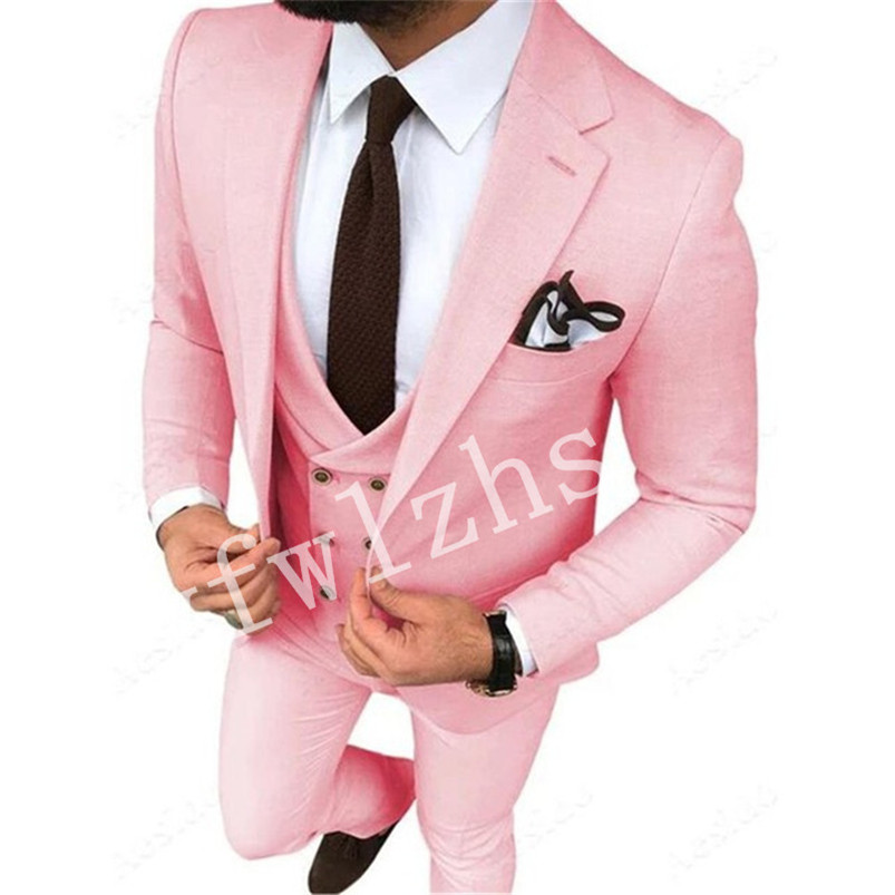 

Handsome Groom Tuxedos One Button Man's Suits Notch Lapel Groomsmen Wedding/Prom/Dinner Man Blazer Jacket Pants Vest Tie N0130, Same as image