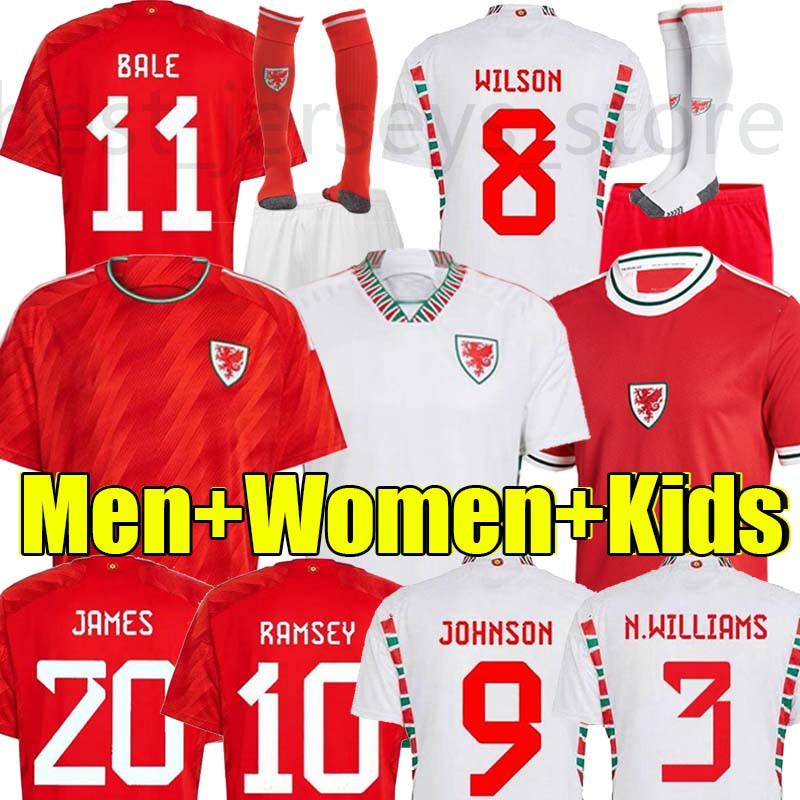 

2022 Wales Soccer Jerseys BALE WILSON ALLEN RAMSEY wes 22 23 world National Team cup Rodon VOKES Home Away Football Shirt Men Women Kids Kits sock Full sets, Weiershi 22-23 away
