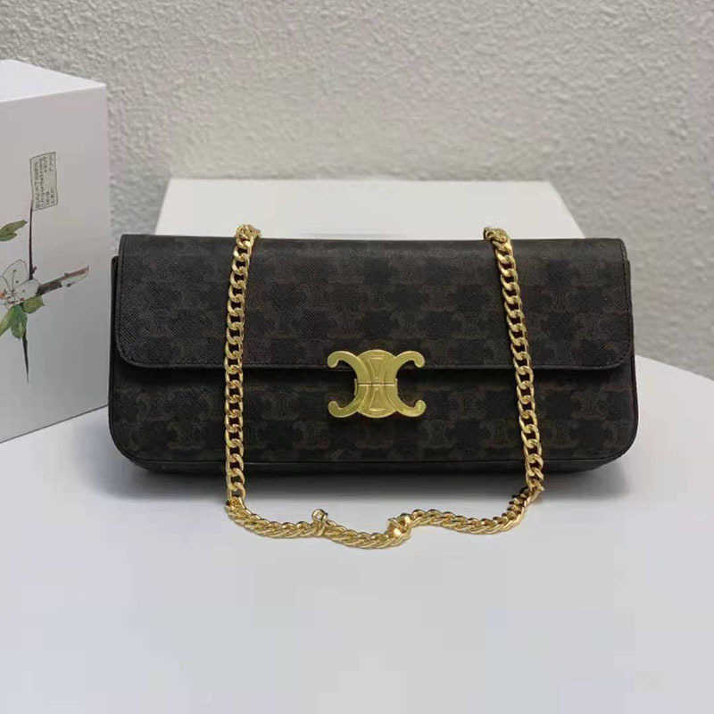 

Carry Handbags Celien Cross-body Shoulder Leather Arch Bag Armpit Female Summer High Sense Chain Small Magic Stick Square Triumph