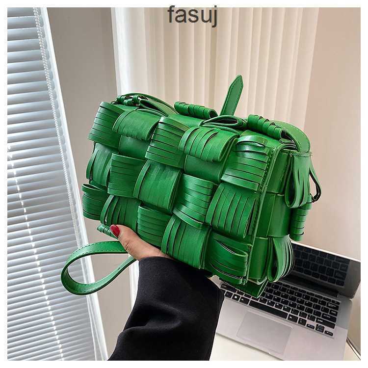 

Fashion Ladies Bottess bags Venetas Tassel woven pillow small square 2022 spring women's Single Shoulder Messenger, Black