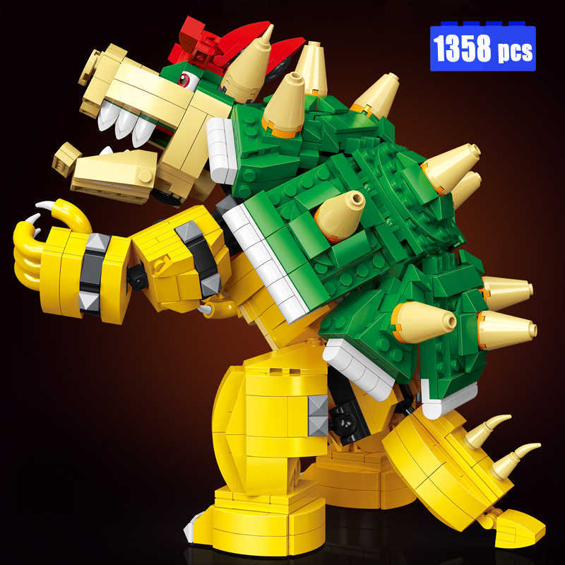

Blocks 2022 New Mighty Bowse Building Blocks Model 71411 MOC Creative Bowser Koopa Bricks DIY Toys for Children Birthday Gift Set T221028