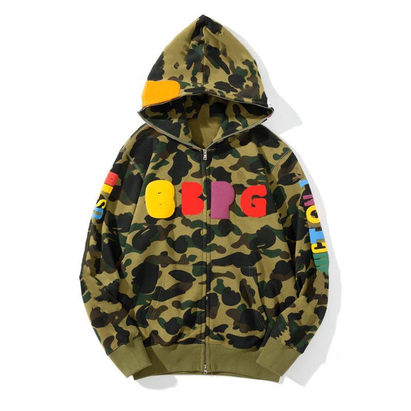 

Designer Mens Hoodies High Quality Tiger Full Zip Hoodie Jacket Stylist Men Women Color Grid Harajuku Sweatshirt Fashion Co -Branding R ofyB, 1 button