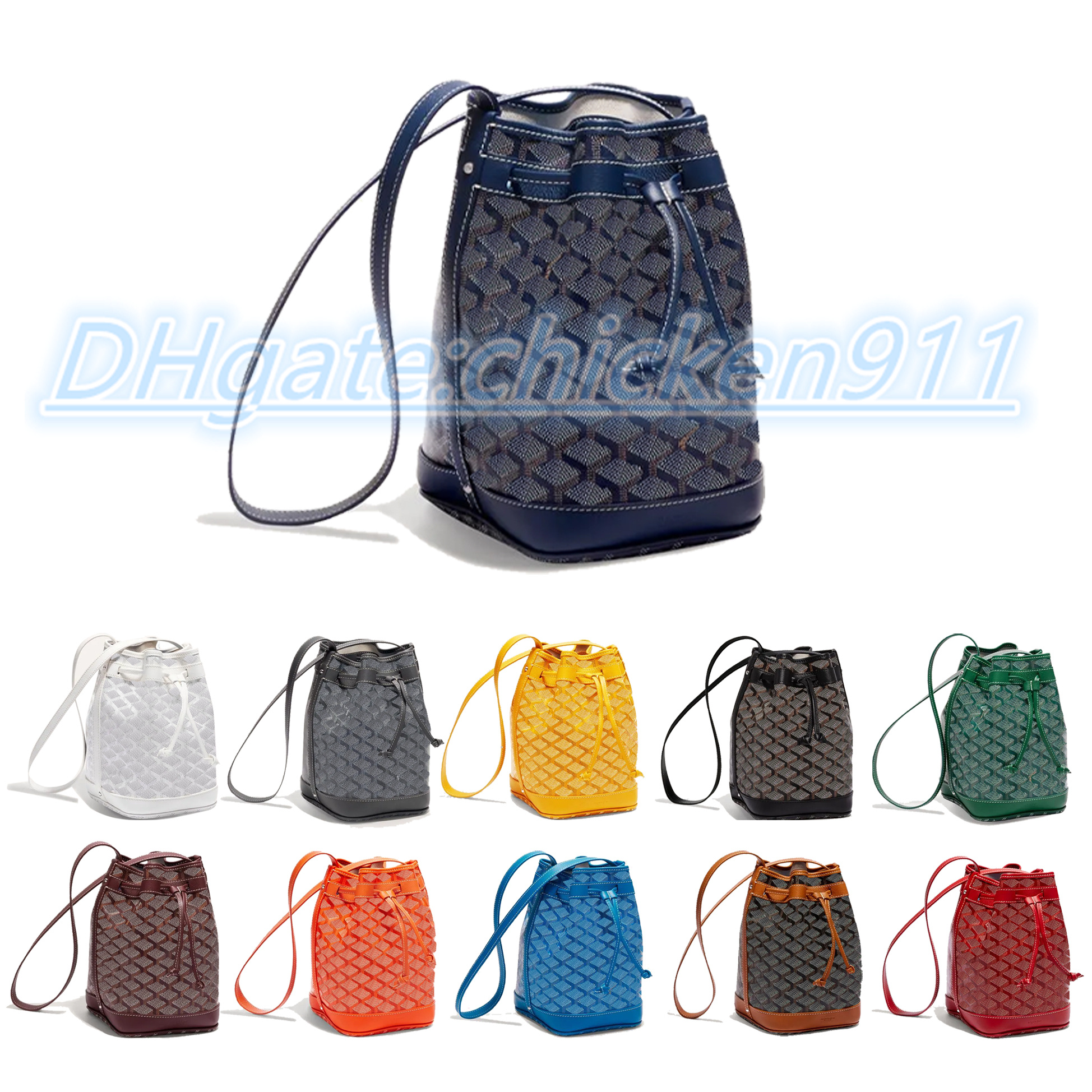 

High capacity Drawstring crossbody bags women's mens bucket pochette handbag 7A quality Luxury Designer Purses Leather tote hobo Shoulder classic Bag, Green