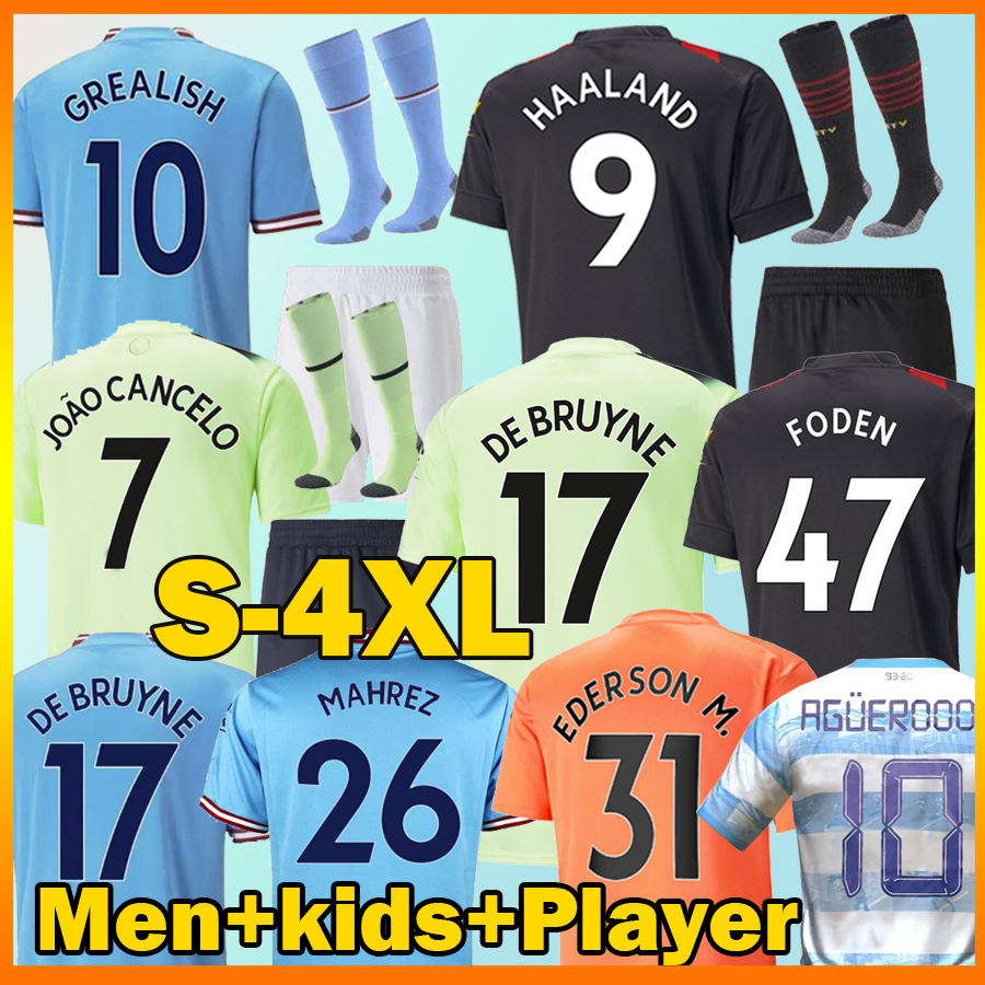 

S-4XL HAALAND soccer jersey 22-23 BRUYNE PHILLIPS CITIES GREALISH STERLING FERRAN MAHREZ MANCHESTERS FODEN 2022 2023 football shirt 48 hours men kids kit Plsyer sets, 22-23 away kit