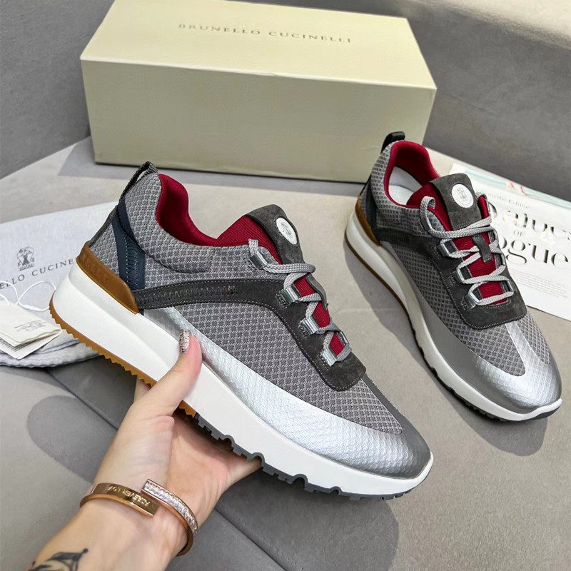 

Brunello Cucinelli Loafer Casual Shoes New Cowskin Lace Up Wedge Heels Fashion Sport Sneakers Men Outdoor Designer Size 38-46 Brand Shoe Canvas Black Color Flats 2022, Original box