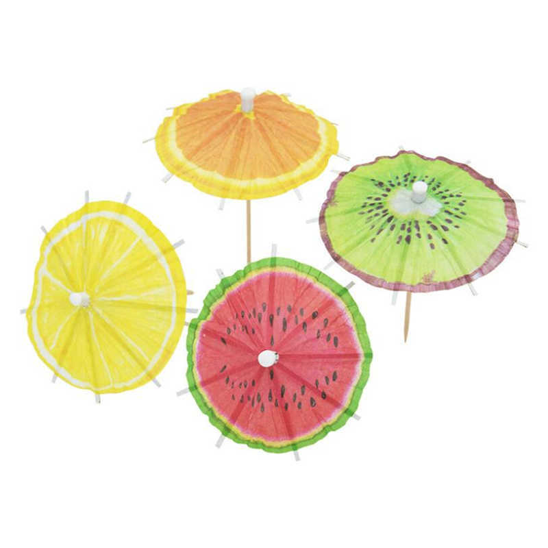 

Umbrellas 1 set of coconut leaves watermelon diy paper umbrella cake topper picks/cocktail umbrellas drinks picks birthday/wedding party decoration L221028