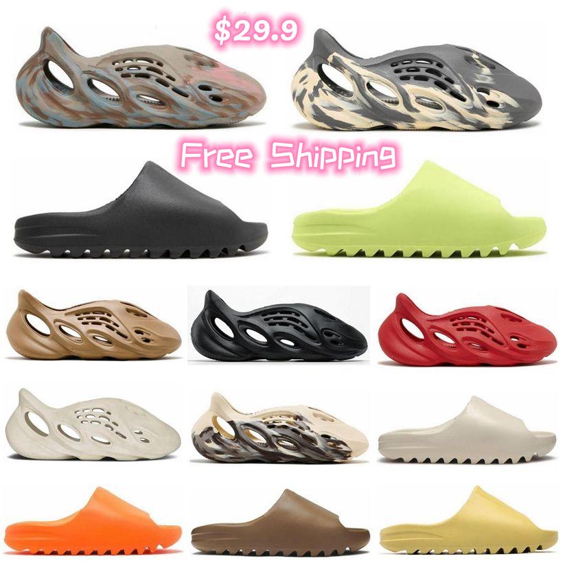 

Designer Sandals Slippers Woman Sandal Mens Slide Slipper Slides Sliders Clog Black White Resin Pure Ochre Bone Slippers Soot Onyx, 25