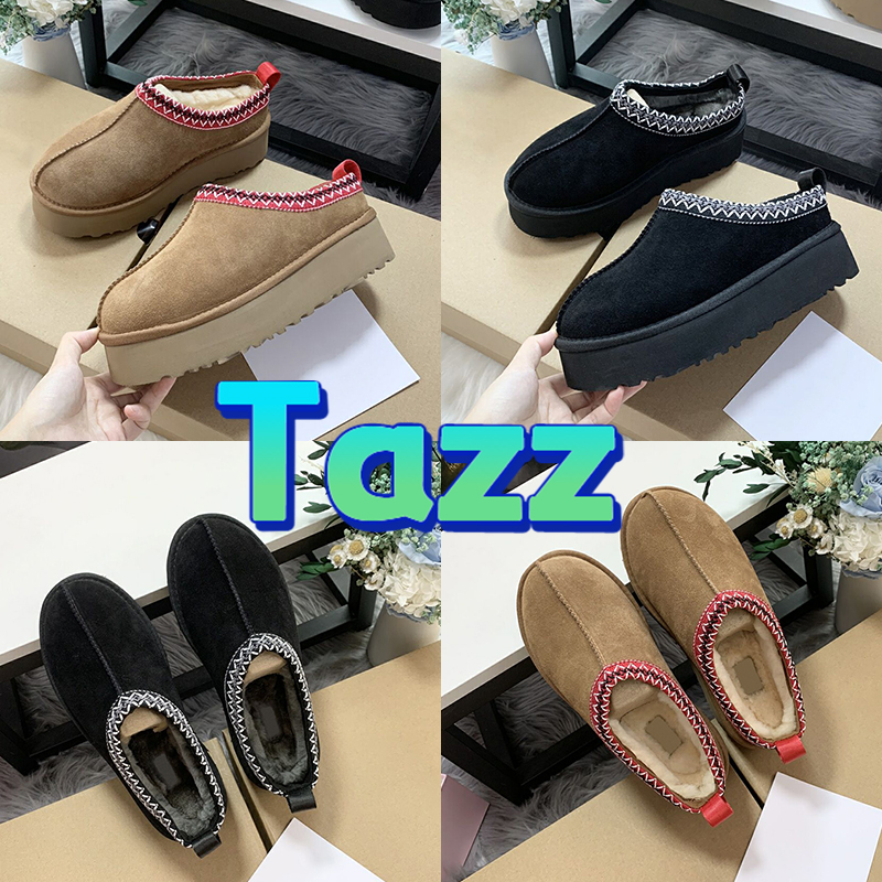 

2022 Australia Tazz Slippers Designer winter boots women Ankle Snow Boot platform booties womens Suede shearling Slipper chestnut slides men warm shoes sneakers, Bubble wrap packaging