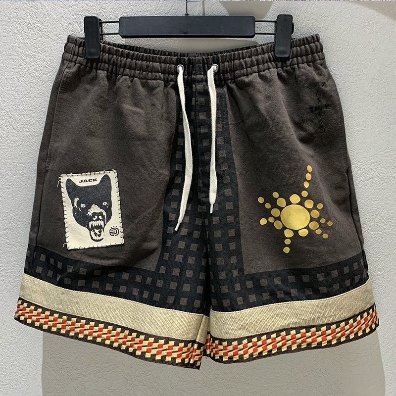 

Shorts Print Pattern Casual Sports Shorts For Men And Women, Black