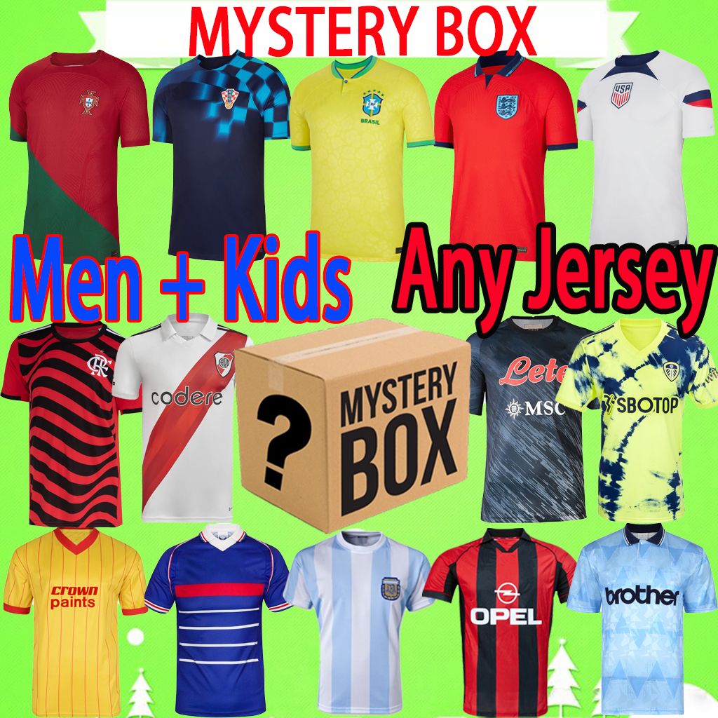 

MYSTERY BOXES 2022 world cup soccer jerseys XXXL 4XL national team KIDS 22 23 blind box Toys Gift 2023 football shirts birthday present Uniform Sent at random lover son, Any season any jersey