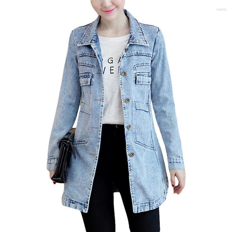 

Women' Jackets Women' 2022 Women Boyfriend Style Long Sleeve Vintage Jean Jacket Denim Loose Spring Autumn Coat Jeans -3XL Female, Navy blue