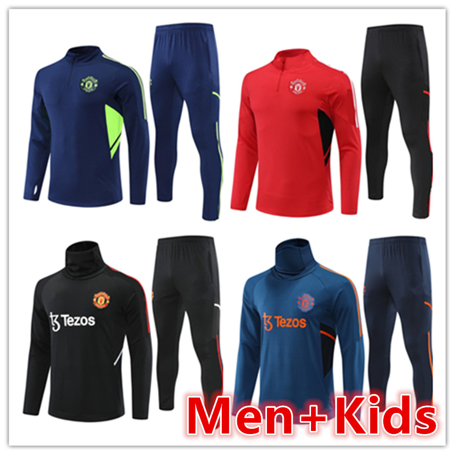 

2022 2023 Manchester Men soccer jerseys tracksuit set 22 23 United mens soccer jersey kids football training suit tracksuits survetement foot chandal jogging kit, 18