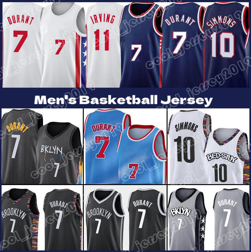

Brooklyns Kevin 7 Durant Jersey Basketball Mens Ben 10 11 Kyrie Simmons Irving 2022 2023 Net Black White City Blue Jerseys, Mens jersey