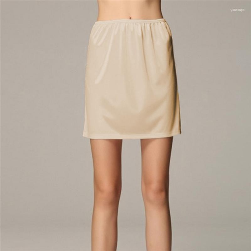 

Women's Shorts Women's Women Satin Half Slip Underskirt Petticoat Under Mini Skirt Loose Anti-exposure Skirts For FemaleWomen's, Lace edge white