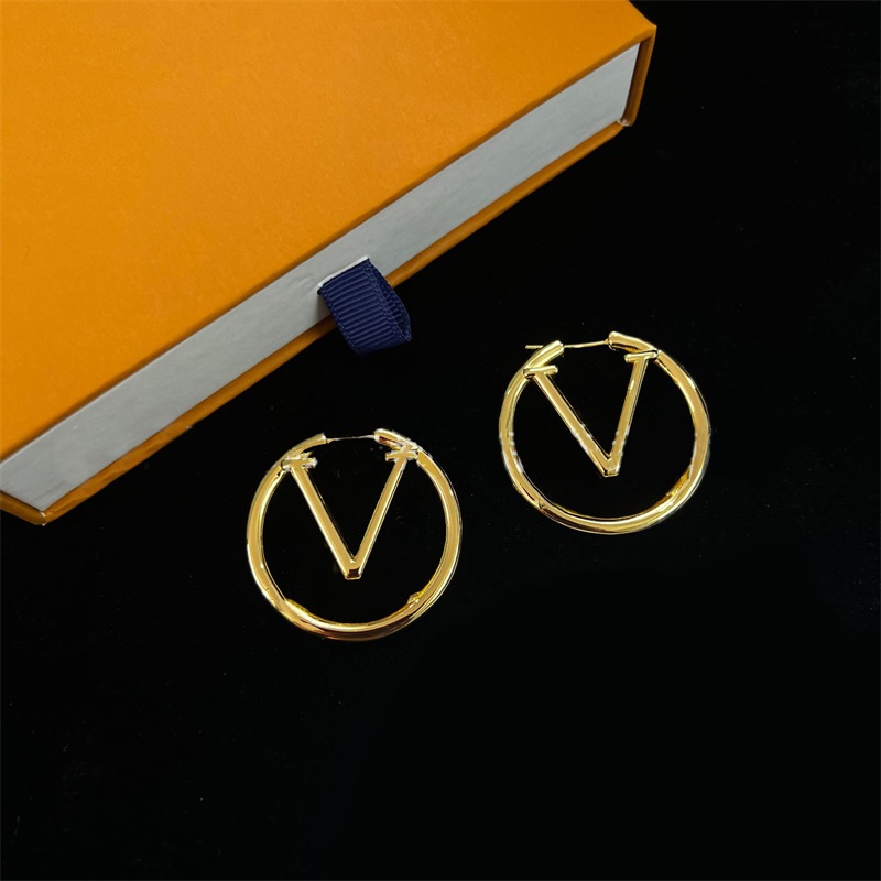 

Big size circle designer earrings hoop stud earring luxury jewelry alloy heart orecchini gold silver plated fashion round exquisite wed womens gift huggie earrings