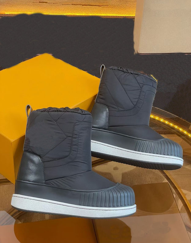 

Space down boots thick soled anti-skid loafer shoes Women's all wool warm fashion windproof design Two color options, Brown