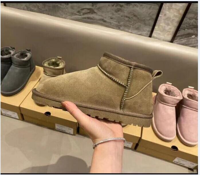 

designer mini 58541 boots australia women winter booties classic snow boot plush ankle short bow fur black chestnut pink Bowtie womens shoes, Antelope /brown