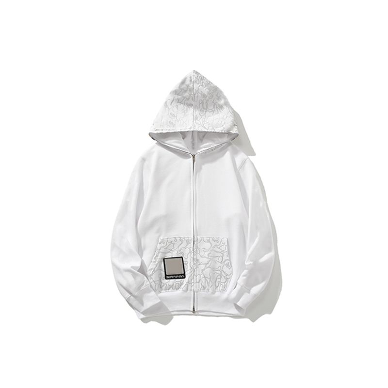 

High Quality Tiger Mens Hoodies Designer Men Women Shark Full Zip Hoodie Jacket Color Grid Harajuku Sweatshirt Fashion Co -Branding Lum WZHw, 1 button