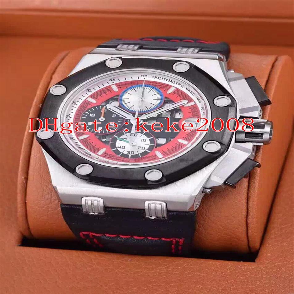 

6 Style Selling Top Quality Wristwatches 42mm Offshore 226078 26078IO OO D001VS 01 Leather Bands VK Quartz Chronograph Men Watch Watch211e, Black