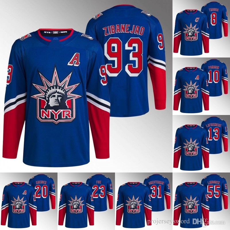 

College wear NY Mika Zibanejad 2022 Reverse Retro Rangers Jersey Jacob Trouba Artemi Panarin Alexis Lafreniere Chris Kreider Adam Fox Igor S, 20 chris kreider