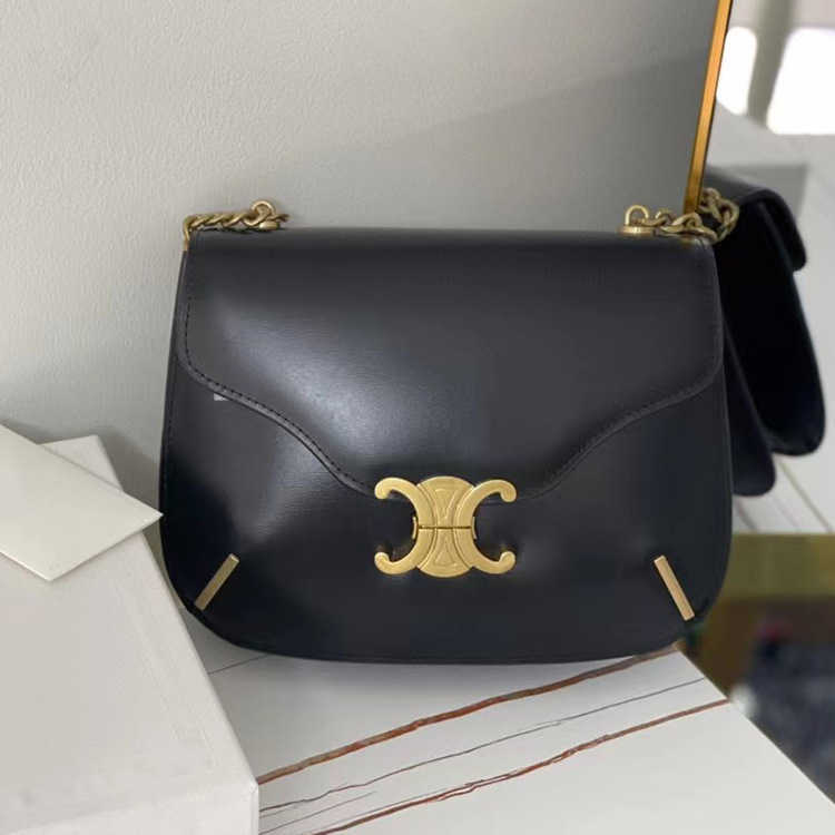 

Carry Handbags Celien Cross-body Shoulder Bag Summer High Capacity Arc Triomphe Chain Single Cow Leather Women's Portable Triumpha Arch, 24.5x17x4cm