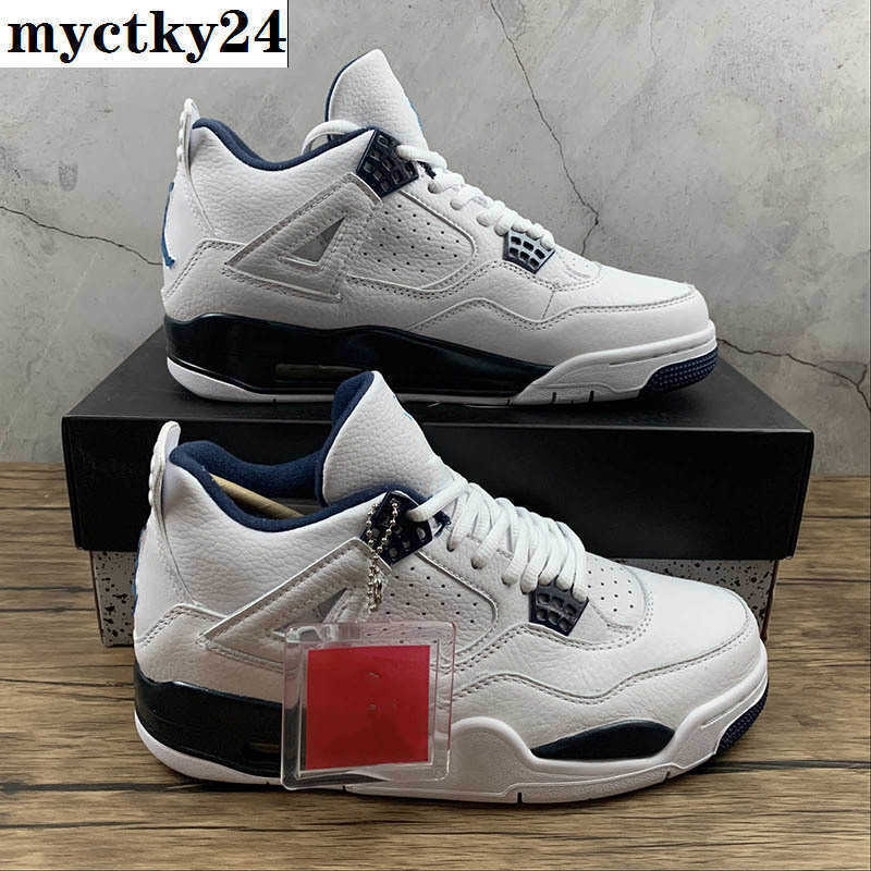 

2022 Top Black White Basketball Shoe Mens Size 40-45 Jumpman 4 4s Retro LS Legend Blue Trainers Sport Sneakers, #1