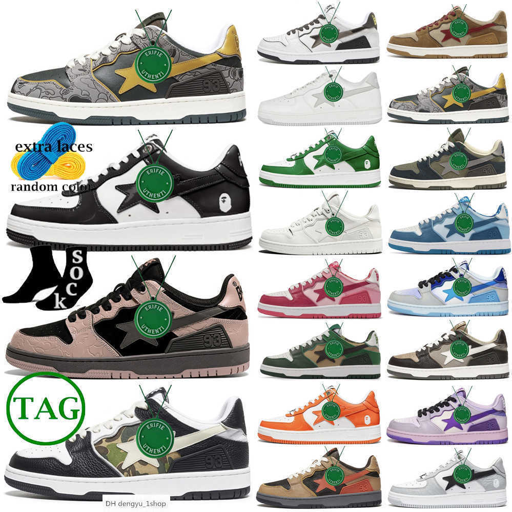 

2023 New A Bapestas Sta Low running shoes ABC Camo one Stars Man Casual Shoe Sk8 camo black white green red orange camouflage classic JORDON, Color # 22