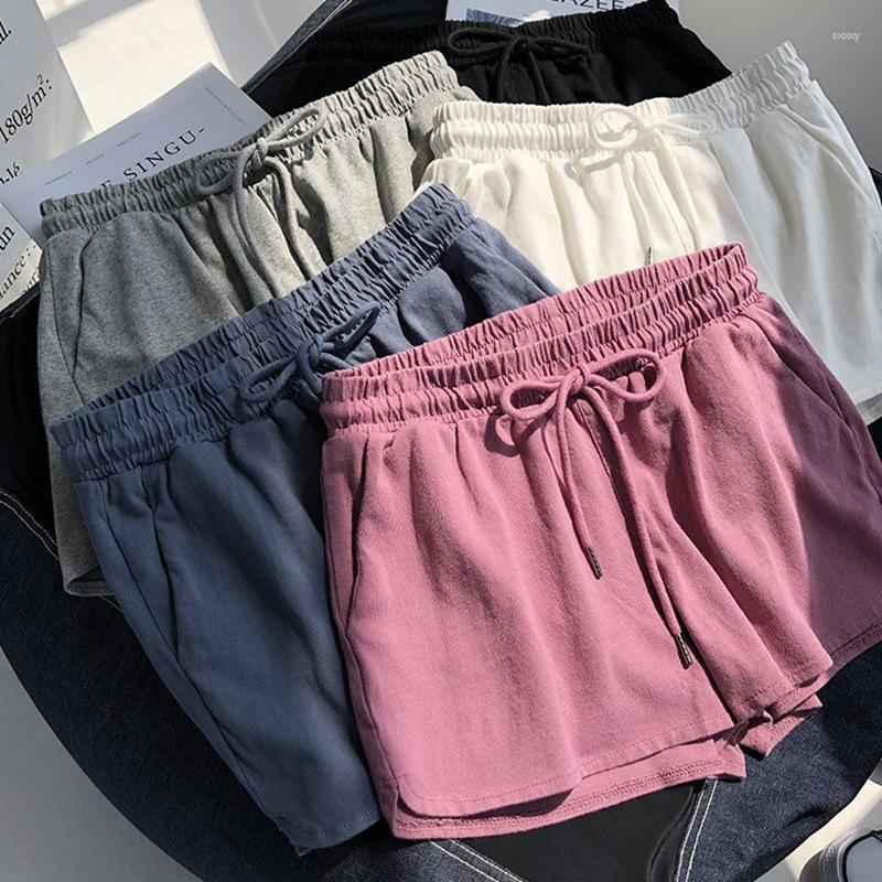 

Women' Shorts Women' Elastic Waist Women Summer Sweat Pants Solid Color Sweatpants Breathable Comfortable Beach Loose Casual For, Black