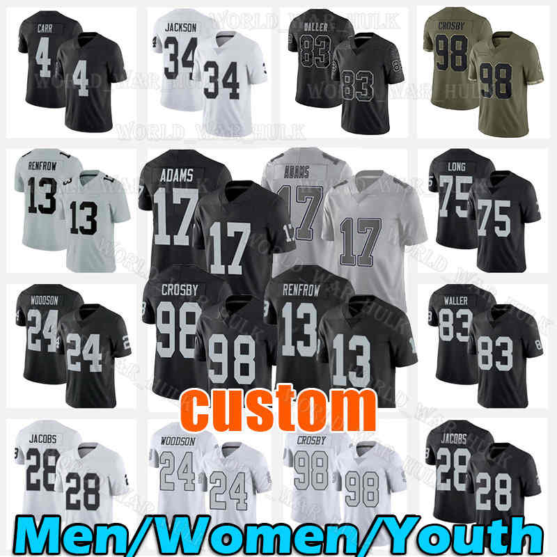 

Davante Adams Jersey Josh Jacobs Derek Carr Charles Woodson Maxx Crosby Darren Waller Hunter Renfrow Divine Deablo Raiders Daniel Carlson Mack Hollins Nate Hobbs, Youth (t x)