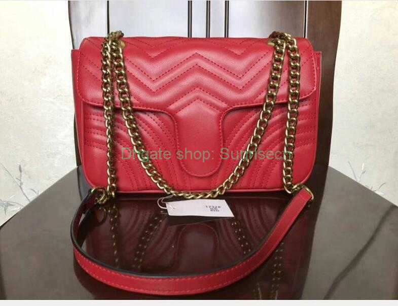 

2021 Women Marmont shoulder bags women gold chain crossbody bag handbags Top quality message bag Messenger Handbags CI2145, White