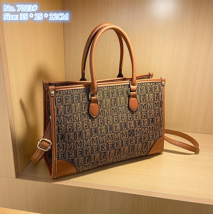 

Wholesale factory women shoulder bags 3 color street trend letter handbag large capacity printed leather tote bag elegant retro contrast leathers handbags, Gray-7023#