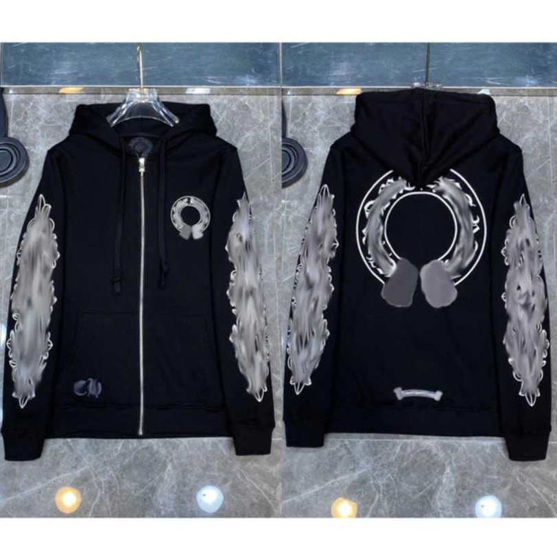 Classic Mens Luxury Jackets Sweatshirts Fashion Designer Hoodies Zipper Hooded Sweater Cross Pullover Sanskrit Hoodie Casual Men Women Tops Coat