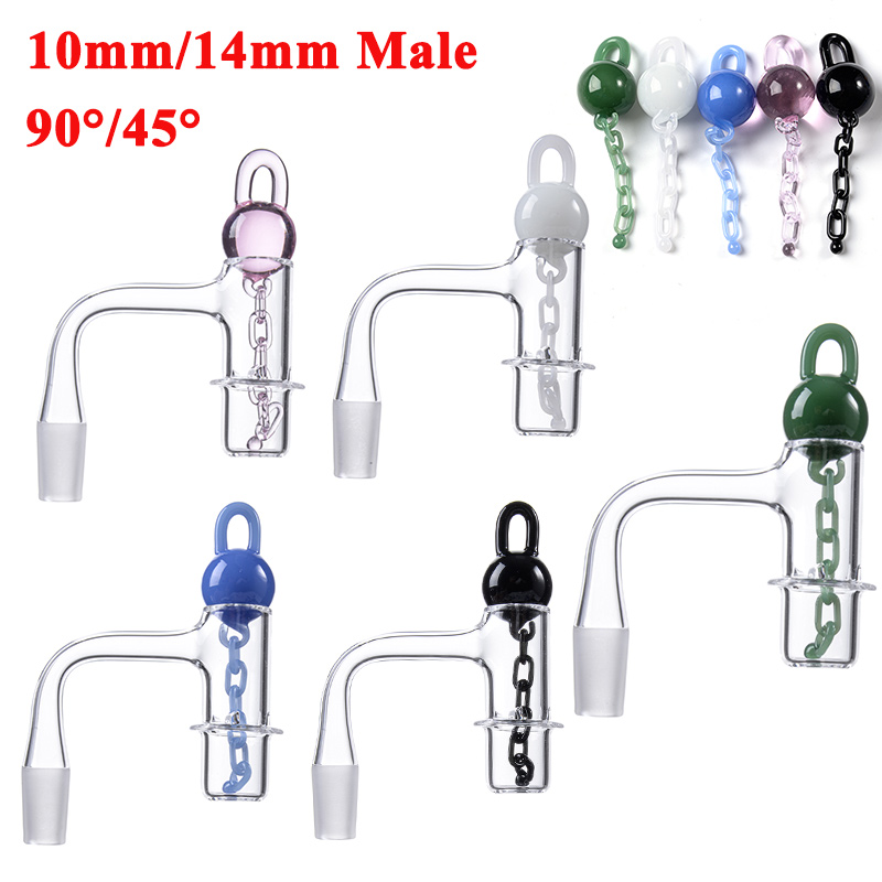 

Beracky Seamless Full Weld Beveled Edge Quartz Banger 20mmOD Slurper Nails With Unique Heady Glass Marble Chains Cap 10mm 14mm 45 90 Smoking Accessories