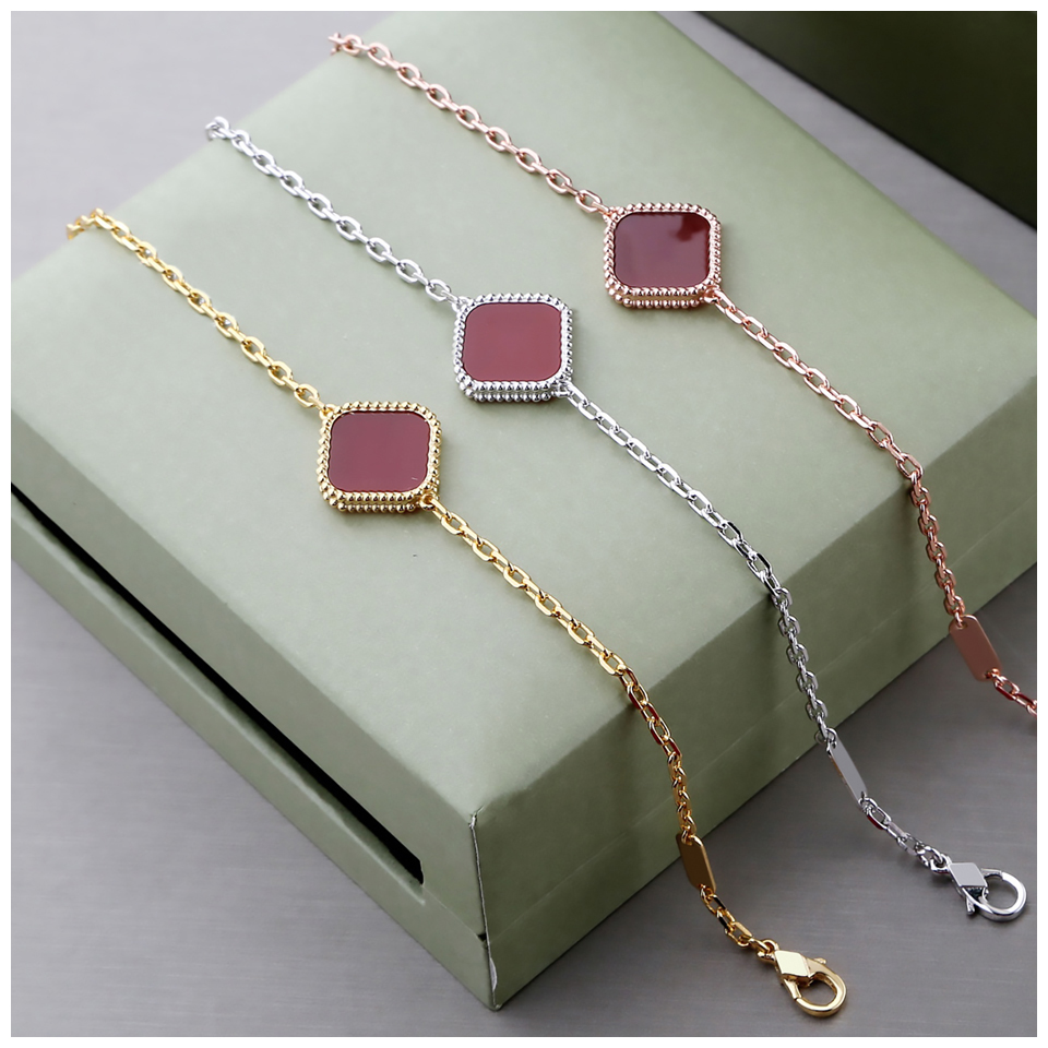 Clover Bracelets Friendship Bangle Four Leaf Clover Bracelet Chain Links Braclets For Women Armband Bridal Bangles Chains Braclet Designer Pulser