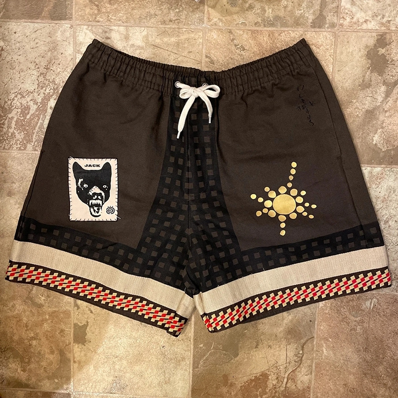 

2023 Shorts Print Pattern Casual Sports Shorts For Men and Women, Black