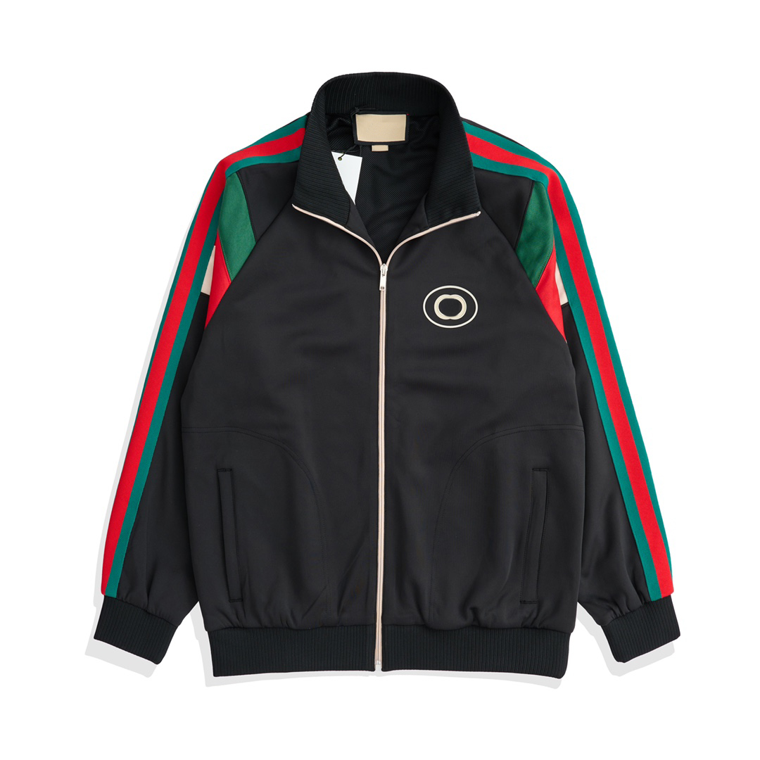 Classic fall and winter style designer jackets delicate stripes stitching design sportswear US size loose version of the luxury mens black jacket