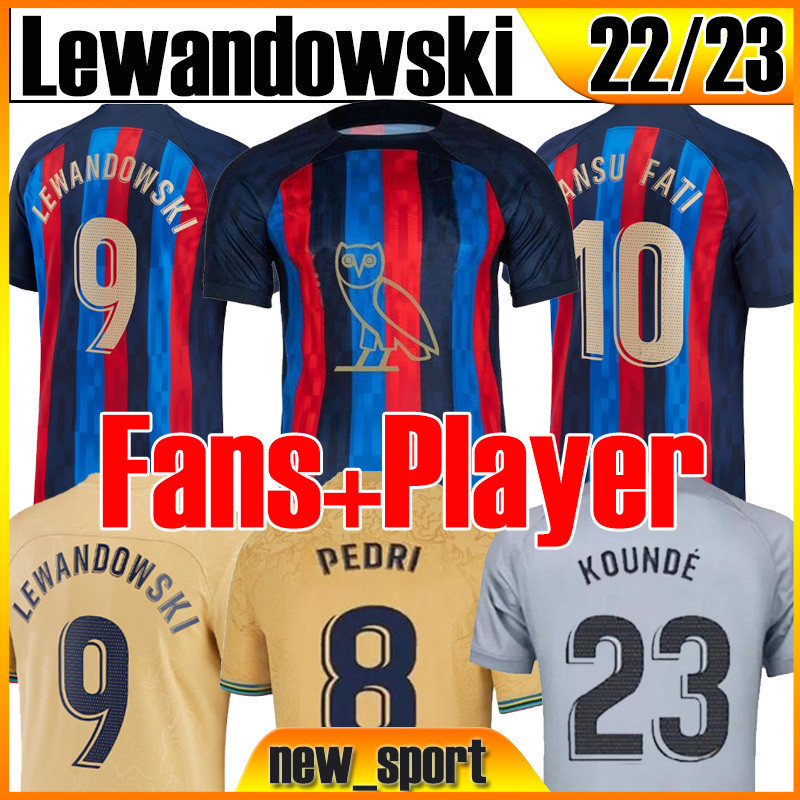 

XXXL 4XL 22 23 LEWANDOWSKI soccer jerseys Fans Player BARCA MEMPHIS camiseta Maillot PEDRI 2022 2023 DEST GAVI ADAMA BarcelonaS football shirts men kids kit unifrom, 22 23 third kit+socks