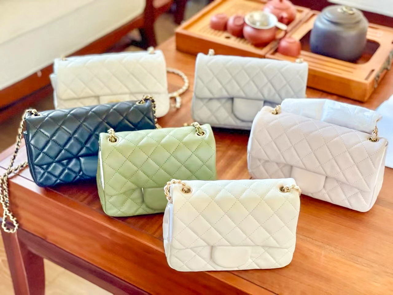 

luxurys designers bag channel CF BOY MINI WOC fashion Clutch Flap classic Women totes travel Crossbody Shoulder Wallet Purses Genuine Leather chain Golden ball flap, Carton