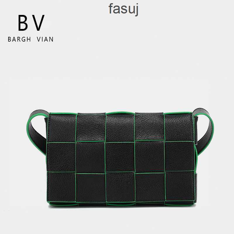 

Fashion Ladies Bottess bags Venetas BARGH VIAN Woven Cowhide Color Contrast Small Square Pillow Tofu Leather One Shoulder Crossbody, -white