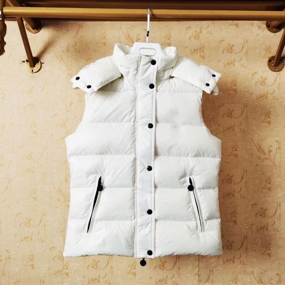 

mon Designer Mens Downs vests Luxury Womens Printed letter maya Down vest, White