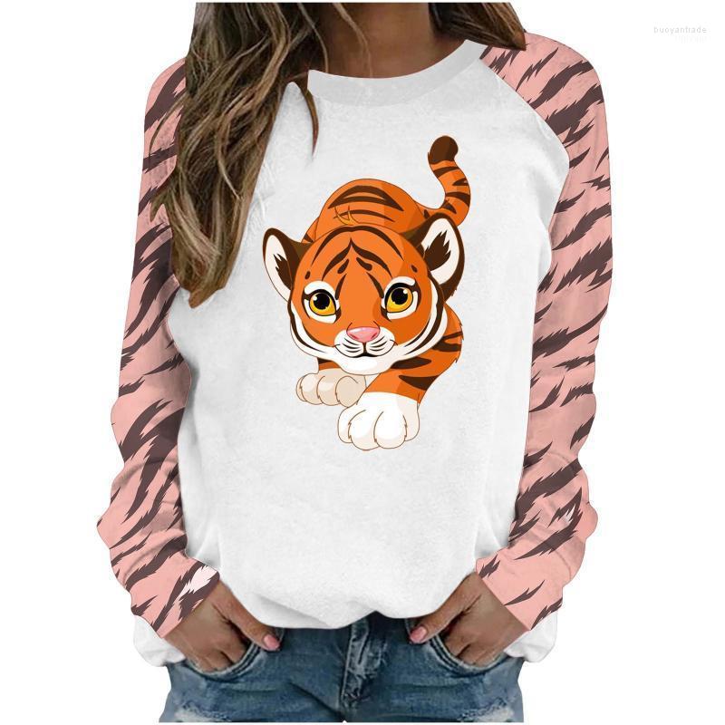 

Women' Sweaters Women' Cartoon Tiger 2022 Year Print Hoodie Women Long Sleeve Sweatshirt Casual Pullover Harajuku Sweetshirts Moletom, Pink