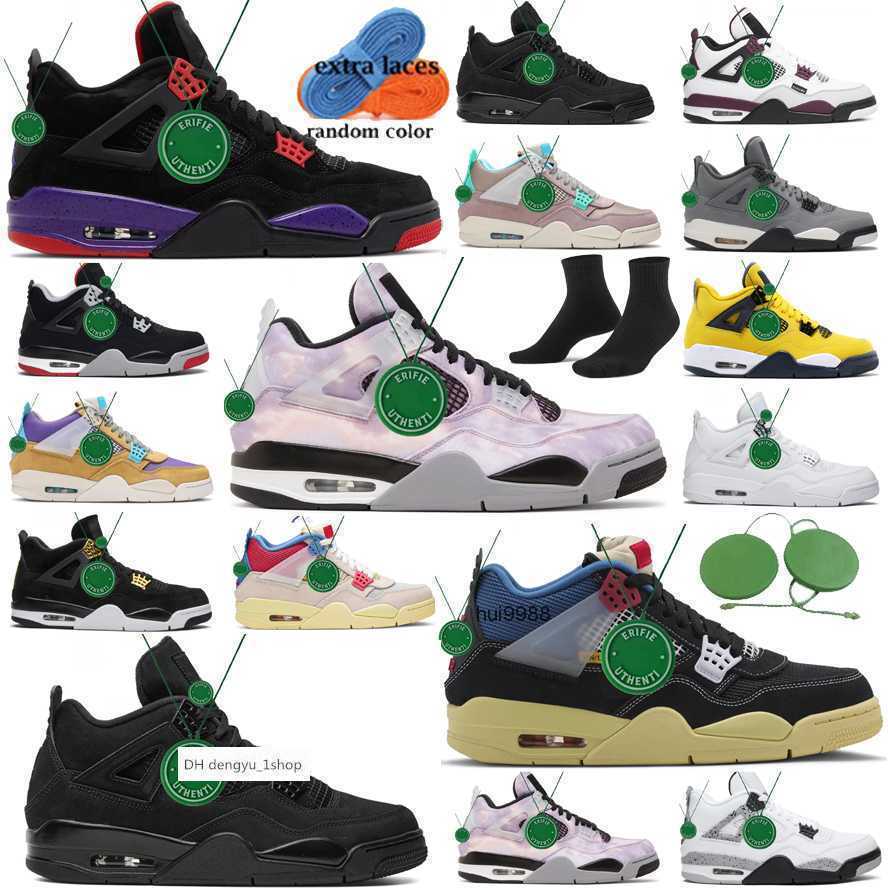 

men women basketball shoes jordens 4 4s Off Noir Red Thunder Sail Black Cat White Oreo Pure Money Infrared Zen Master Me OG shoe, Color # 8