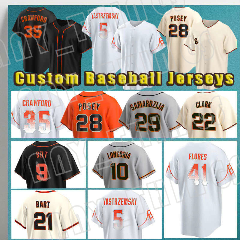

Mike Yastrzemski Evan Longoria Baseball 35 Brandon Crawford 28 Buster Posey Brandon Belt 22 Will Clark Jersey Joc Pederson Giants Wilmer Flores San Men Francisco, Men custom cool base(j r)