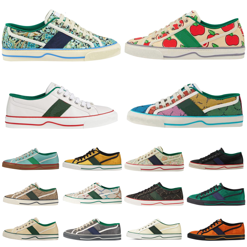 

Tennis 1977 Canvas Casual shoes Luxurys Designers Womens Shoe Green And Red Web Stripe Rubber Sole Stretch Cotton Low Top Mens Sneakers
