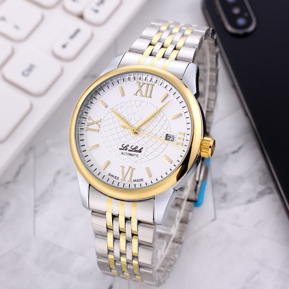 

Mens Business Watch Fashion Gold Style Dial Precision and durability Watch Automatic Quartz Movement Outdoors Sport waterproof WristWatches montre de luxe 22, A1